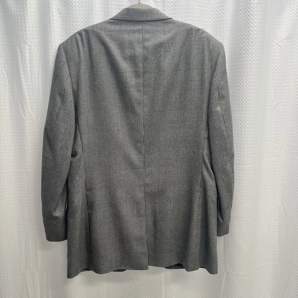 Jos.A Bank‎ Men's Silk Wool Blend Black Glen Plaid Blazer 40R Old Money
